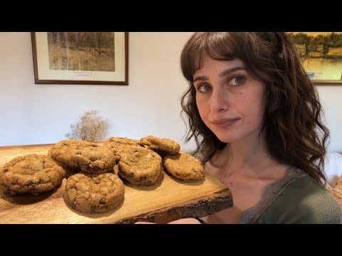 ASMR baking chocolate chip cookies from scratch !!! 🍪🍂