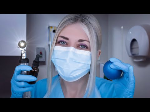 ASMR Ear Exam & Deep Ear Cleaning - Otoscope, Fizzy Drops, Picking, Gloves, Ear Massage, Sci-Fi