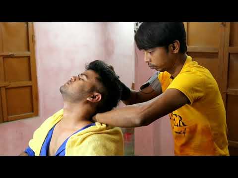 Gentle asmr head massage with brutal neck crack | head and shoulder massage by Indian barber