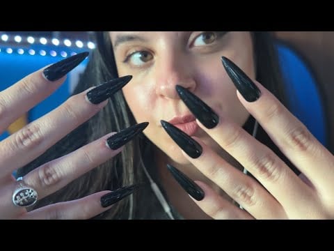 ASMR Tapping & Scratching en Objetos Negros para Relajarse y Dormir ♡