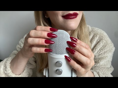 Asmr Mic scratching & tapping on Bare Mic, Foam Cover & Fluffy Cover with long nails ❤️