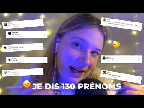 ASMR 😴 JE DIS VOS PRÉNOMS POUR UN DODO TOUT DOUX (mic brushing et proche du micro)