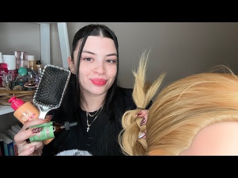 ASMR bestie plays with your hair until you fall asleep (you’re extremely stressed☹️)