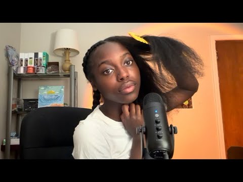 ASMR Hair Brushing & Scalp Massage💆🏾‍♀️ (Gum Chewing & Candy Eating) 