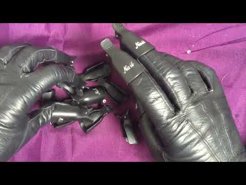 LEATHER GLOVES 🖤   Manicure Tools 🖐️ TAPPING 🎧 [[ASMR]]