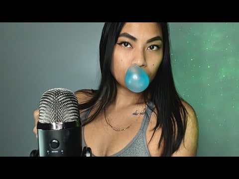ASMR Gum Chewing And Deep Breathing Sounds