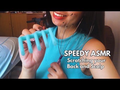 ASMR Fast and Aggressive ⚡️⚡️ Back and Scalp Scratching