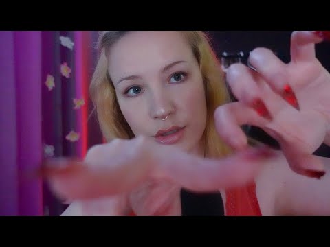 Long nails touching your face, hand movements, & soft mouth sounds | Sleep ASMR