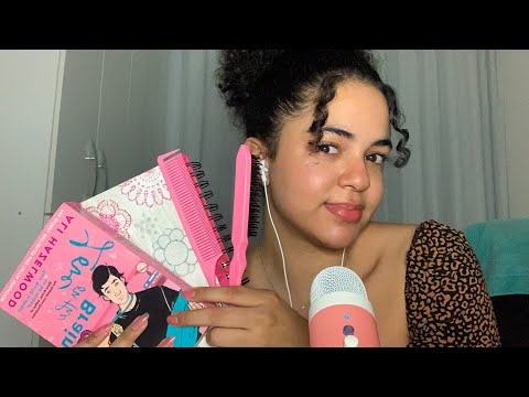 ASMR pink triggers 🩷🎀🌷(tapping, scratching, tingly whispers)