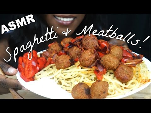 🌱ASMR Italian SPAGHETTI WITH MEATBALLS 미트볼은 소리를 먹고 | NO TALKING | Vegan | Eating Sounds