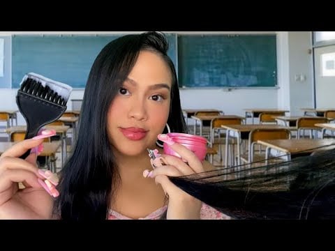 ASMR Girl Who SWEARS She’s A Cosmetologist Plays W/ Your Hair + Ear Cleaning (🤯TINGLY) In Class 