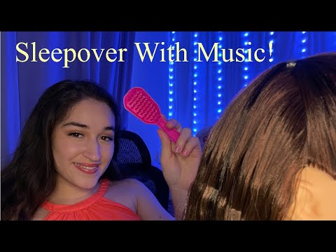 😴 Friday Night Sleepover With Music!! 💤 Combing a Friend's Hair and Chatting~ ASMR Role-Play ~ RP