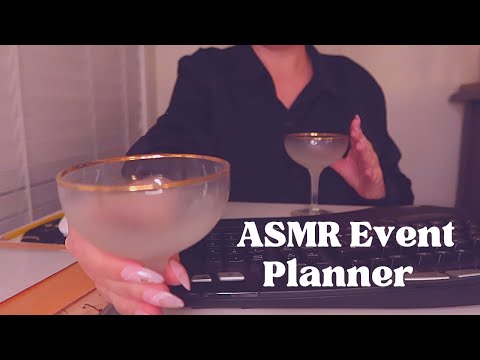 ASMR Event Planner Roleplay👩🏻‍💼🥂Soft-spoken, typing, plastic crinkles