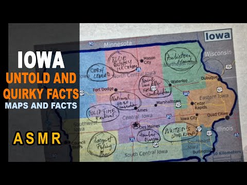 ASMR: IOWA - The Untold and Quirky FACTS | Map outline with facts | ASMR maps and Facts