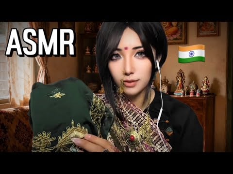 ASMR | Indian Auntie Drawing Mehndi & Choosing a Sari🥻 for You