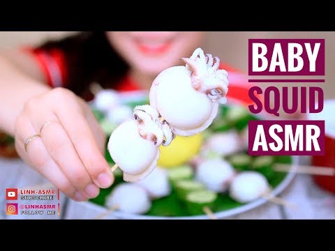 ASMR Baby Squid , Eating sound | LINH-ASMR