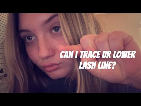 ASMR | repeating/tracing ur lower lash line, tongue fluttering, hand movements & rambling