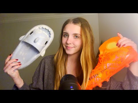 ASMR ~ Shoe Tapping & Scratching | Ranking My Brother's Shoe Collection from Normal to Weird!