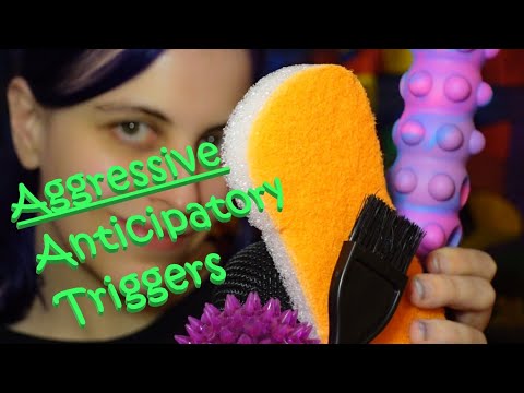 ASMR Fast & Aggressive Anticipatory Triggers Assortment With Whispers (Lots of On The Mic Triggers)