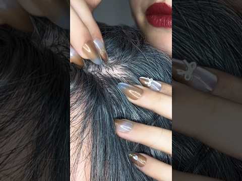 Scalp Scratching & Gum Chewing 💆🏻‍♀️ #asmr #nails #visualtingle #relax #tingles #satisfying