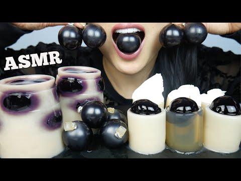 ASMR GIANT BUBBLE TEA CUP KYOHO GRAPE JELLO (EATING SOUNDS) NO TALKING | SAS-ASMR