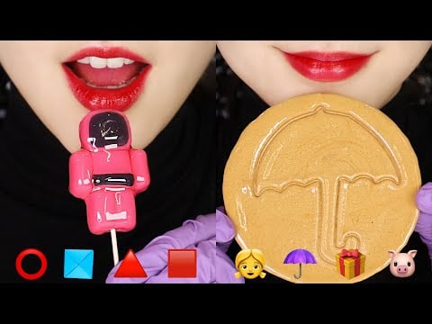 SQUID GAME FOOD ASMR DALGONA ASMR TANGHULU EATING SOUND ASMR 🔺