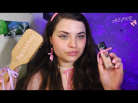 ASMR  💗 TE MAQUILLO Y PEINO ESTILO 🎀 COQUETTE 🎀 Abi ASMR