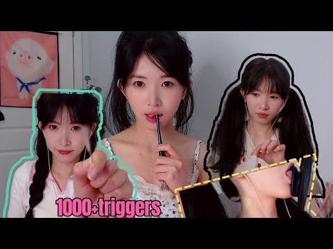 ASMR 1000+觸發音合集 模擬耳道深度掏耳 DEEP ear cleaning,mouth sounds, tapping 略略略口腔音 敲擊 洗頭