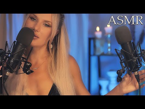 ASMR 💜 Slow Ear - to - Ear Whispering & gentle Mic Scratching to Relax and Sleep 😴✨😴