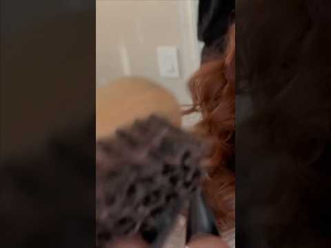 slicking your hair back into a ponytail 🎀 ASMR #shorts #hairstyle