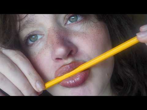 Pencil Noms ✏️ close-up ASMR with intense mouth sounds
