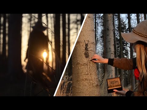 nature ASMR - 🌞 Spring sunset and drawing on trees 🐞