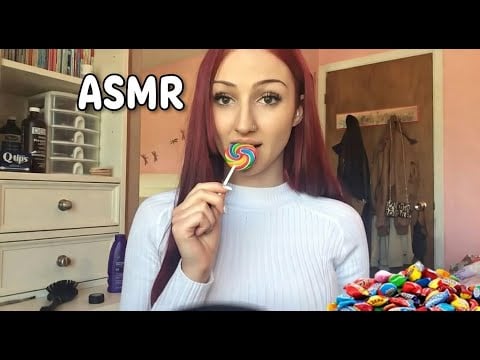 ASMR Eating Halloween Candy Close Up, Soft Spoken, Mouth Sounds
