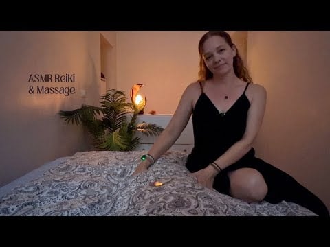 ASMR Reiki & Massage POV for Deep Cleansing & Sleep💆🏼‍♀️Sweeping, Crystals, Crinkly Sheets, Rain
