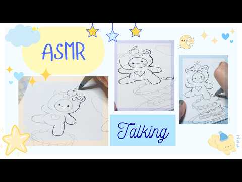 ASMR Cute Drawing 🧸ྀི  Talking Soft spoken