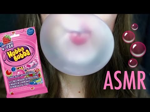 ASMR Hubba Bubba BUBBLE GUM ~ EXTREME Chewing Sounds & Blowing HUGE Bubbles!