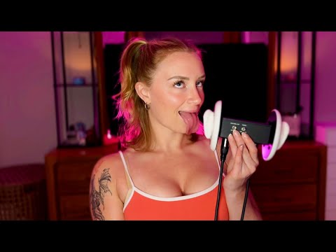 ASMR 3DIO Sensitive Wet Mouth Sounds (no talking!) 👄