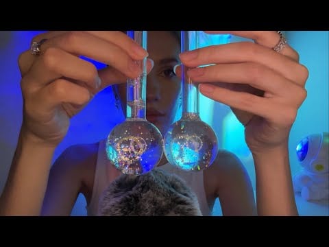 ASMR Mesmerising Water Globes on Fluffy Mic & Whispering
