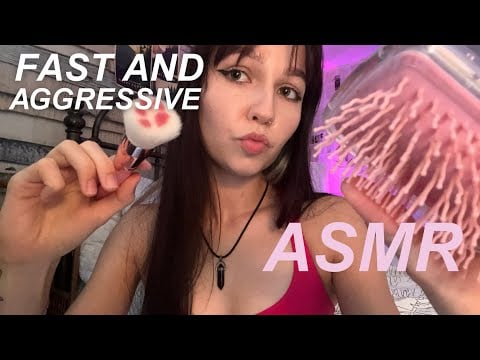 Fast and Aggressive Pink Triggers 🌺💗 (Mic Triggers, Tapping, Brushing)