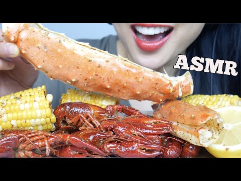 ASMR SEAFOOD BOIL *CRAWFISH + KING CRAB (EATING SOUNDS) NO TALKING | SAS-ASMR