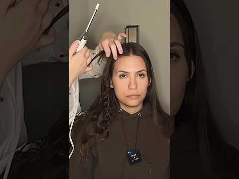 New Short-ASMR Hair Curling and Styling 💙 #asmr #asmrsounds #asmrhair #asmrtingles #asmrhaircurling