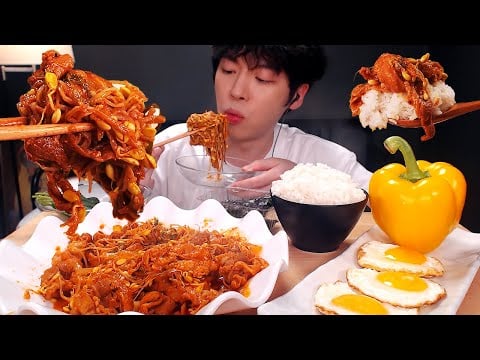 MUKBANG 매콤 달콤 콩불 콩나물불고기 먹방 (레시피) 진짜 밥도둑 이다.. 흰밥, 계란후라이  Spicy Bean sprouts Bulgogis