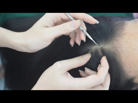 ASMR Hair Parting, Relaxing Head Scratch, Scratching Sounds For Relieve Headache