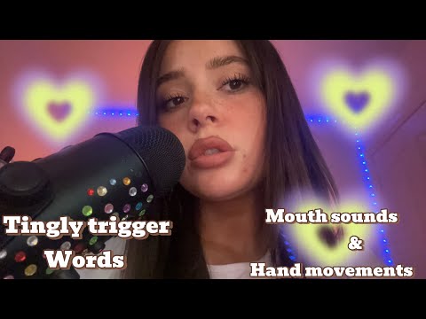 ASMR Whispering Tingly Trigger Words With Hand Movements