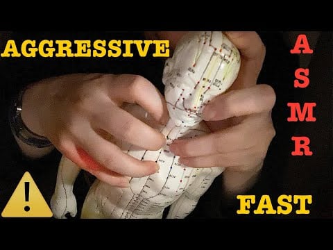 ASMR|⚠️FAST AGGRESSIVE SCRATCHING TAPPING GRIPPING MASSAGE ACUPUNCTURE DOLL TAD. HEAD BACK CHEST