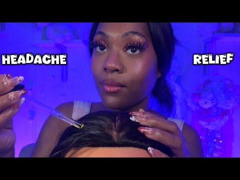 ASMR Headache Relief Treatment 🤍 Scalp Oiling, Head Scratches, Plucking & Scalp Massage