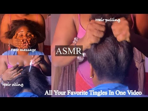 ASMR✨ AGGRESSIVE HAIR SCRATCH AND PULLING FACE MASSAGE AND HAIR OILING +  WHISPER SPECIAL FOR YOU