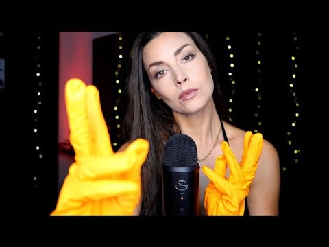 ASMR Gentle triggers with orange Cleaning Gloves 🧡
