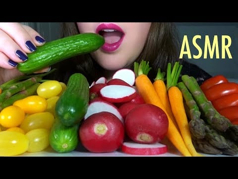 HEALTHY EATING ASMR Raw Veggie Platter - EXTREMELY Satisfying Crunchy Sounds