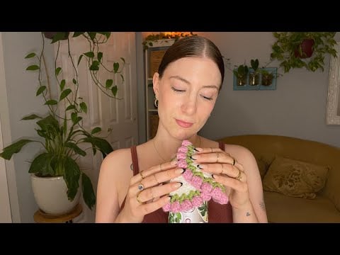 ASMR Echoed 📣 Slow Towel Sounds,  "Shh" & Humming, mic scratching 🎤